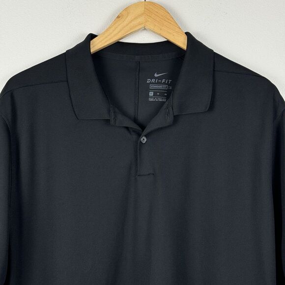 Nike Golf Dri-FIT Men’s Polo Shirt Black Size XL Breathable Performance Stretch - Picture 2 of 7